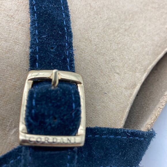 Cordani Blue Suede T-strap Sandals Size 38/7,5 Made in Italy - Picture 7 of 12